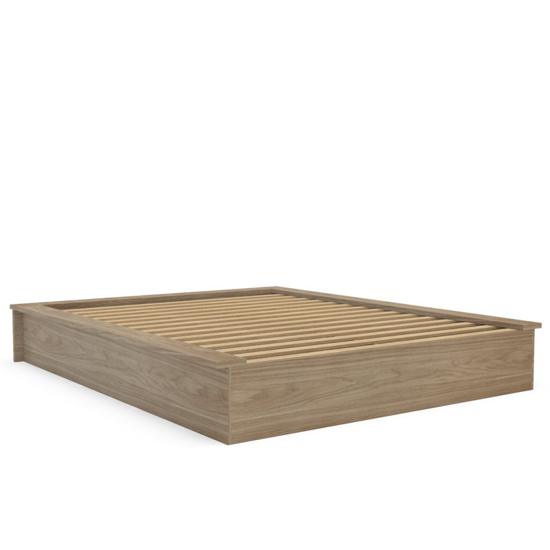 Gracie Oaks Cannella Queen Bed Frame, Light Oak | Wayfair