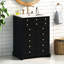 Meuble-lavabo de 24 po Wolford avec un tiroir et des portes, design contemporain, finition lisse, lavabo en céramique, poignées en or élégantes avec rangement, lavabo brillant, rangement fonctionnel, bois massif, installation simple