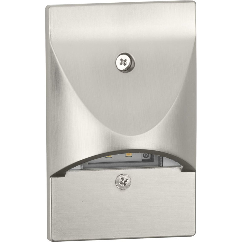 Brushed Nickel Dimmable LED Step Light with Gasketed Lens