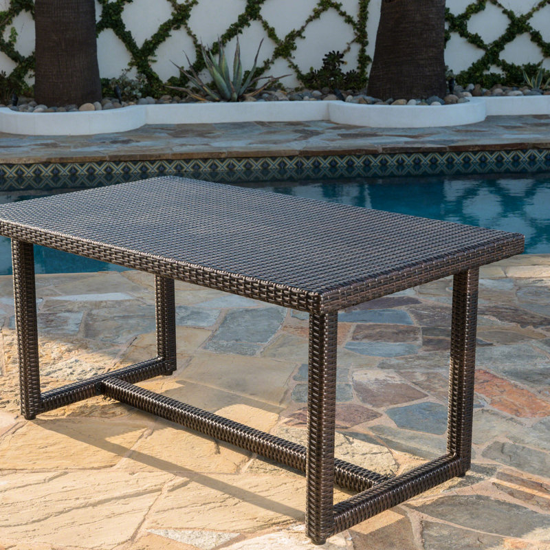 Brown Multi Rosa Table For Dining Outdoors, 32.8"X59"X28", 39.5Lb, With Resin & Iron Frame, Stylish And Patio Furniture In Multi, 32.8In.W X 59In.D 28In.H, Over Classic