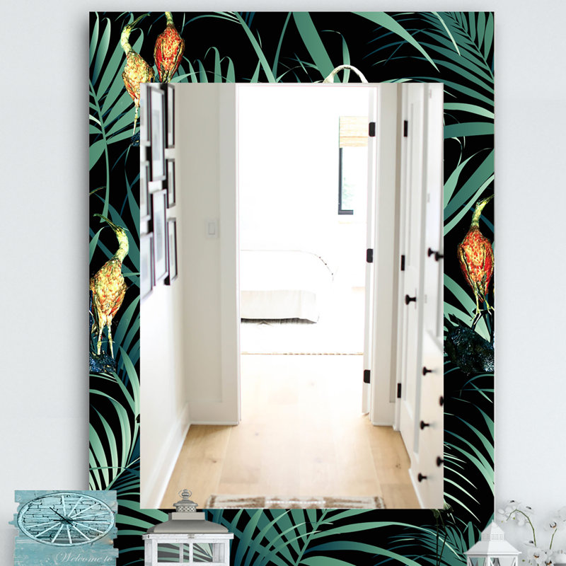 Miroir mural gloomy 4 bohémien et éclectique tropical ambiance, H 24 po x l 32 po