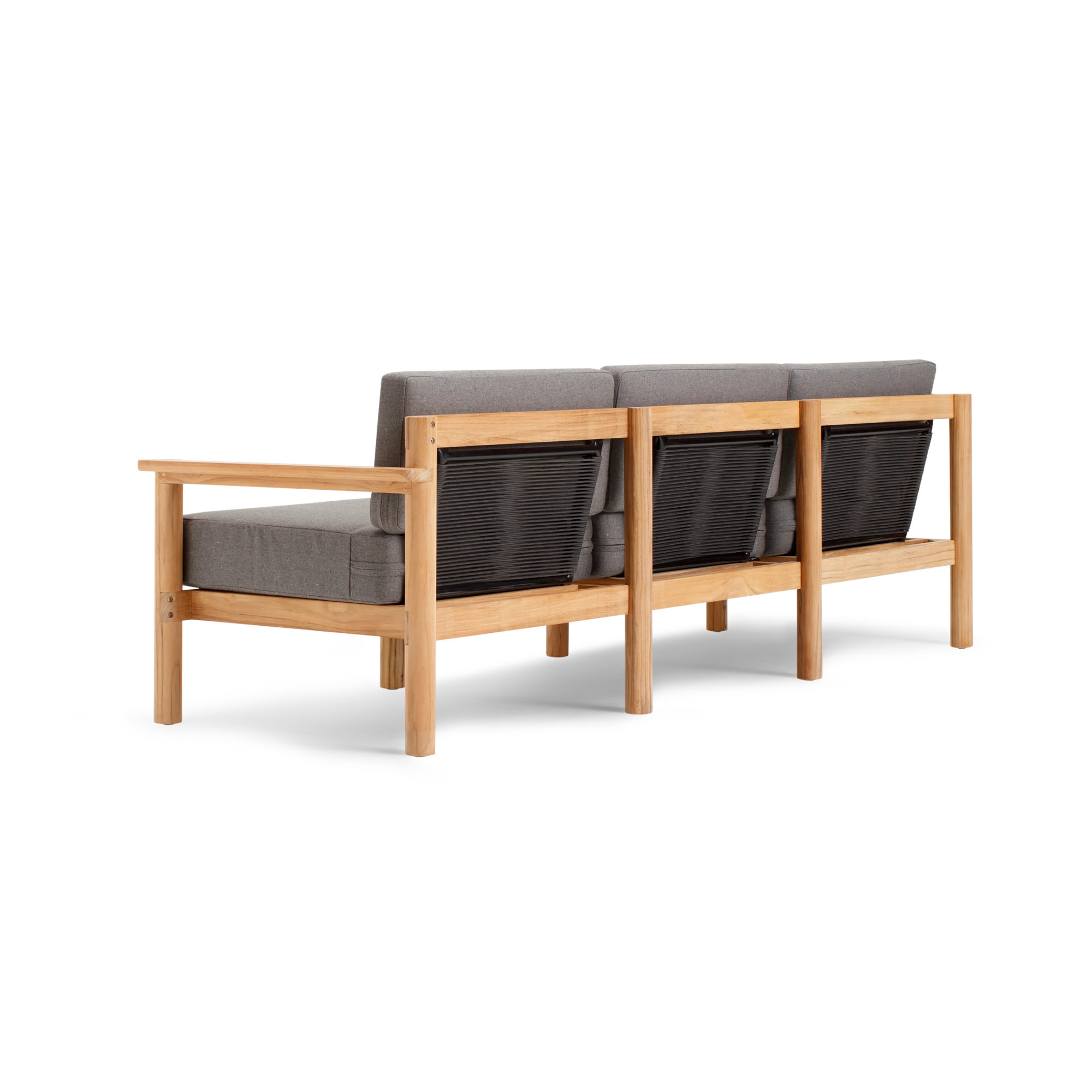 Haven 89.5'' Wide Teak Patio Sofa with Sunbrella® Cushions, Sunbrella Greystone