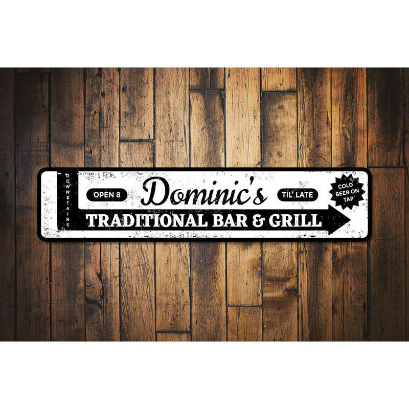 Plaque traditionnelle en métal, H 6 po x l 24 po x P 0,06 po