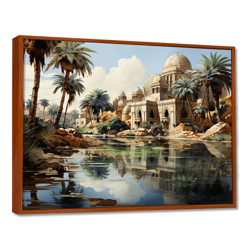 Égypte, reflets du Nil - Égypte, impressions encadrées, H 24 po x l 32 po x P 1 po, Cadre flottant brun