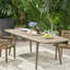 Table de salle à manger en bois, extensible, grise - pour l'extérieur