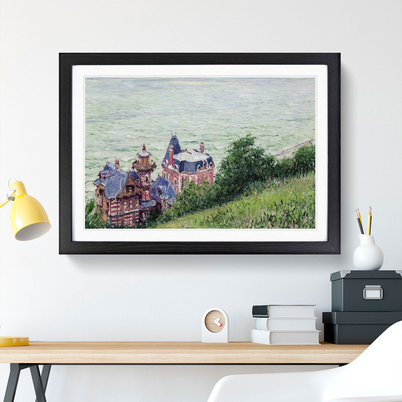 Villas at Trouville by Gustave Caillebotte - Picture Frame Painting, Black, 48cm H x 65cm W x 2cm D