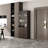 Modern Aluminum Frame Bookcase With Tempered Glass Doors, 3-Color LED Lighting, And Storage Drawers