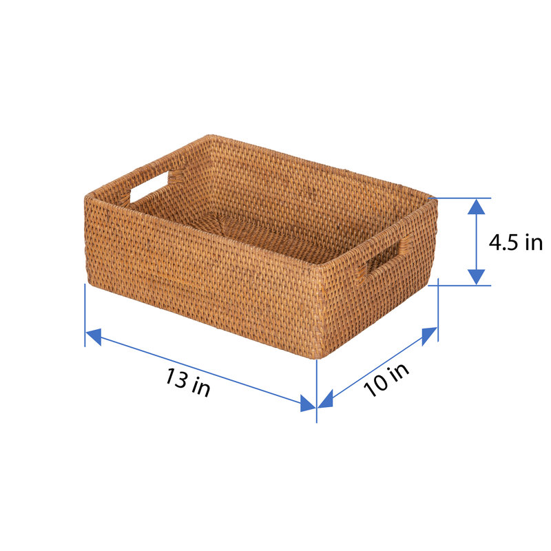 Bavan Rattan Basket With Handles 1, Honey Brown