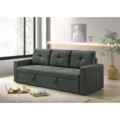 Canapé-lit en tissu de 83,5 pouces de large Bergamo avec coussins capitonnés pour une assise confortable et une conversion facile au lit