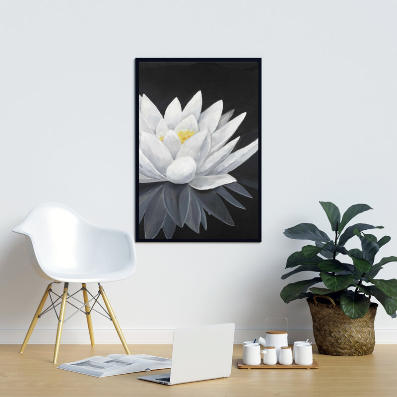 Lotus Flower With Reflection Print On Canvas