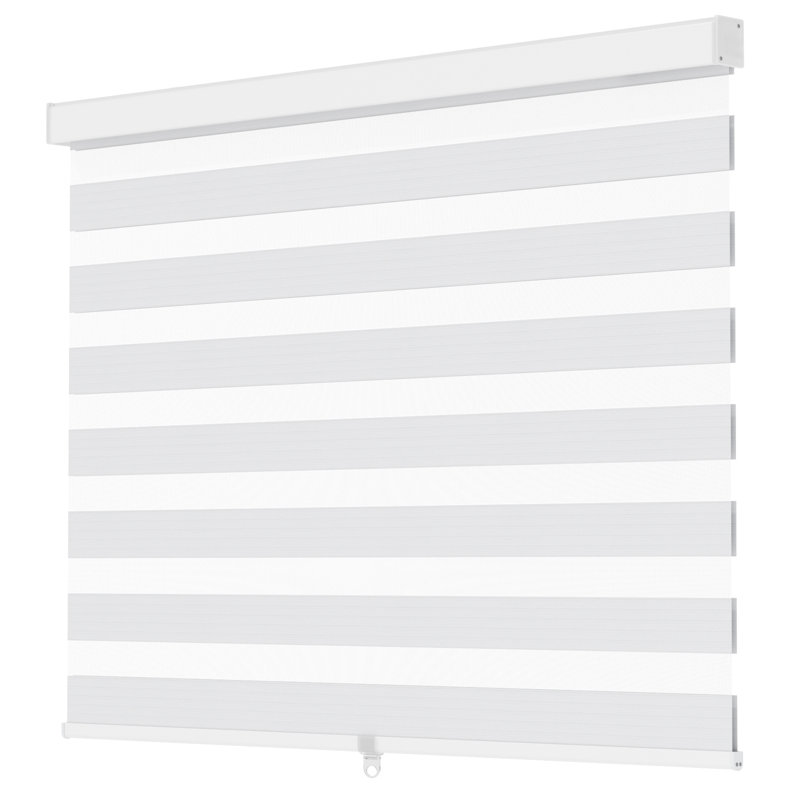 Zebra Blinds Window Dual Layer Roller Shades, Cordless Horizontal Blind, 32"W x 72"L