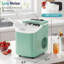 Machine à glaçons de comptoir portable vert menthe, débit de glace rapide de 6 minutes, autonettoyant intégré, fonctionnement silencieux de 40 dB avec couvercle transparent et poignée de transport pour la maison, le camping et le bar-132465189