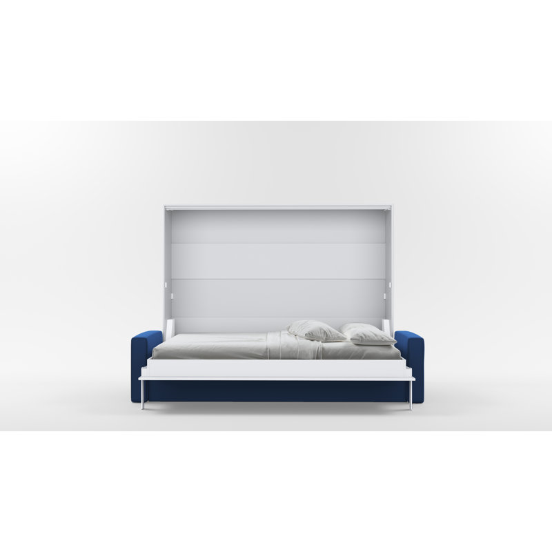 Neidelin Upholstered Bed, White/Navy