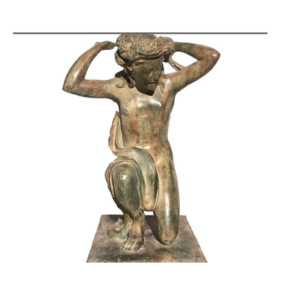 Sculpture bronze, femme agenouillée