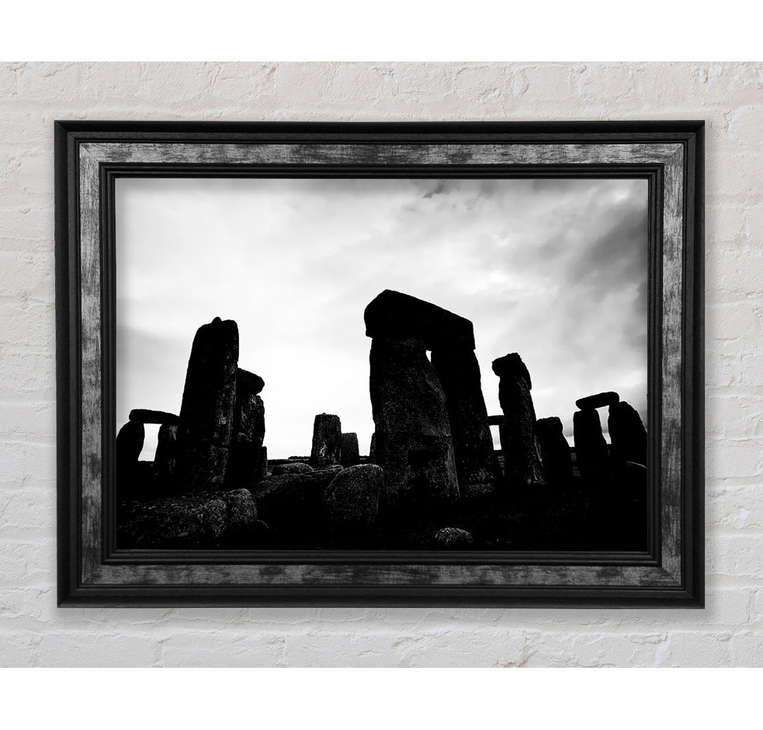 Stonehenge B N W Gerahmter Druck