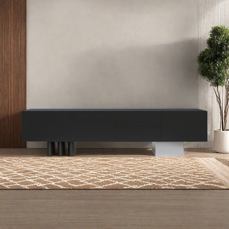 Meuble télé avec rangement de style italien, 86.61"
