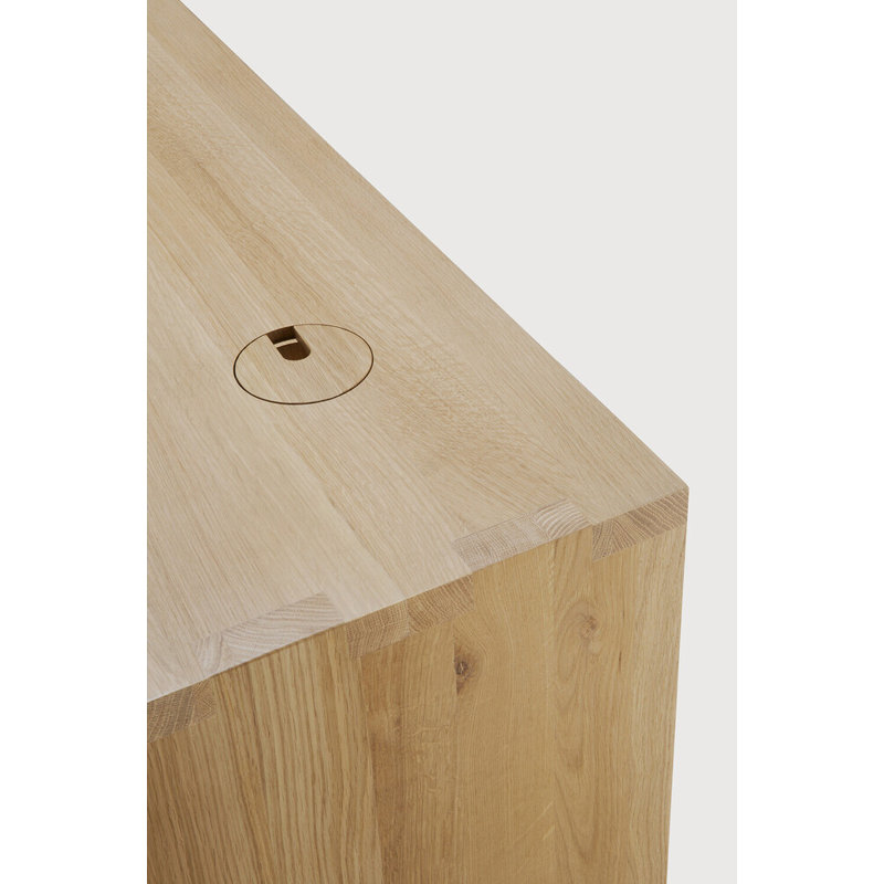 U Solid Wood Writing Desk, 30" H x 55.5" W x 28" D, Oak