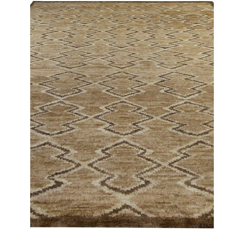 Modern One-of-a-Kind Rectangle 9' X 12' Hand Knotted Area Rug