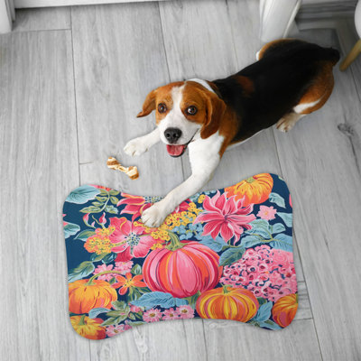 Colourful Harvest Art - 1 Piece Bone Shape Feeding Mat