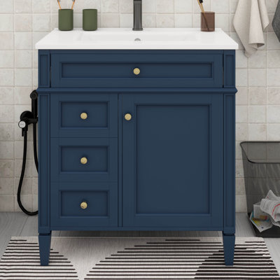 Ensemble de meuble-lavabo 30 po avec lavabo, 2 tiroirs et un tiroir basculant, porte d'armoire à fermeture en douceur
