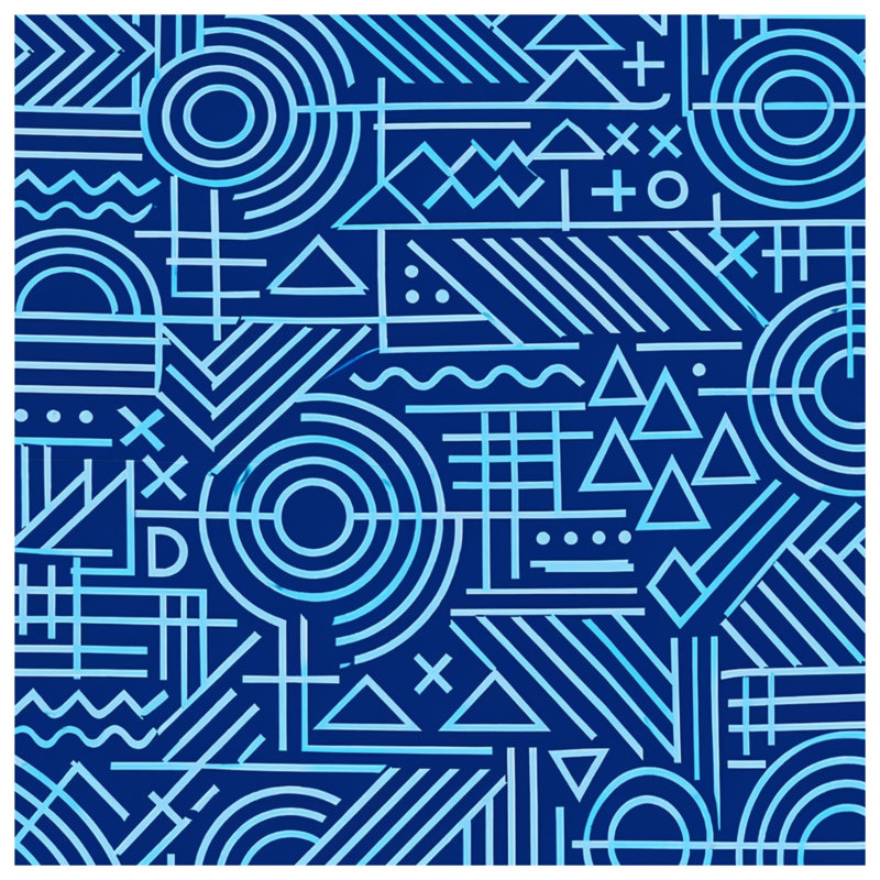 Coussins bleus à motif géométrique, 16 x 16 pouces