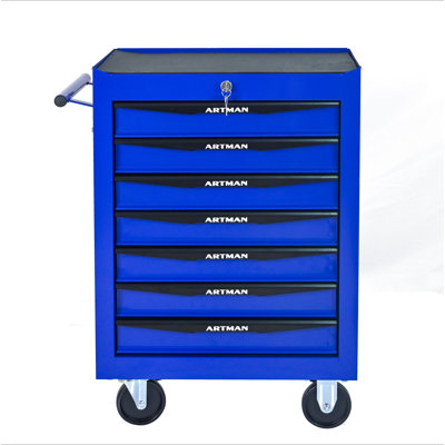 Rolling Metal Tool Chest With 7 Drawers, 20" 7-Drawer Tool Chest Cabinet With Ball Bearing Drawer Slides, Steel Tool Storage Box Organizer