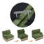 Causeuse modulaire en velours l 76,6 po Geneveve avec 2 repose-pieds, conception capitonnée, jupe à franges-705666624