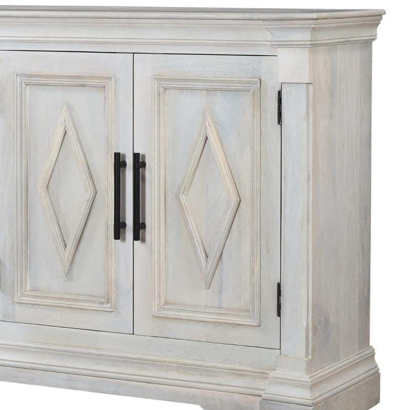 93'' W Solid Wood Sideboard, White