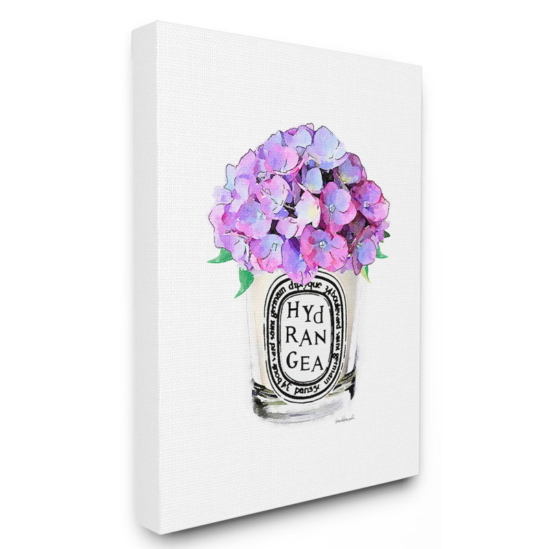 «Vase with Purple Hydrangea Flowers», reproduction, Toile tendue, H 20 po x l 16 po