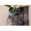 Tapis rond Oushak fabriqué à la main en bleu délavé, parfait pour la décoration intérieure ou un cadeau pour elle