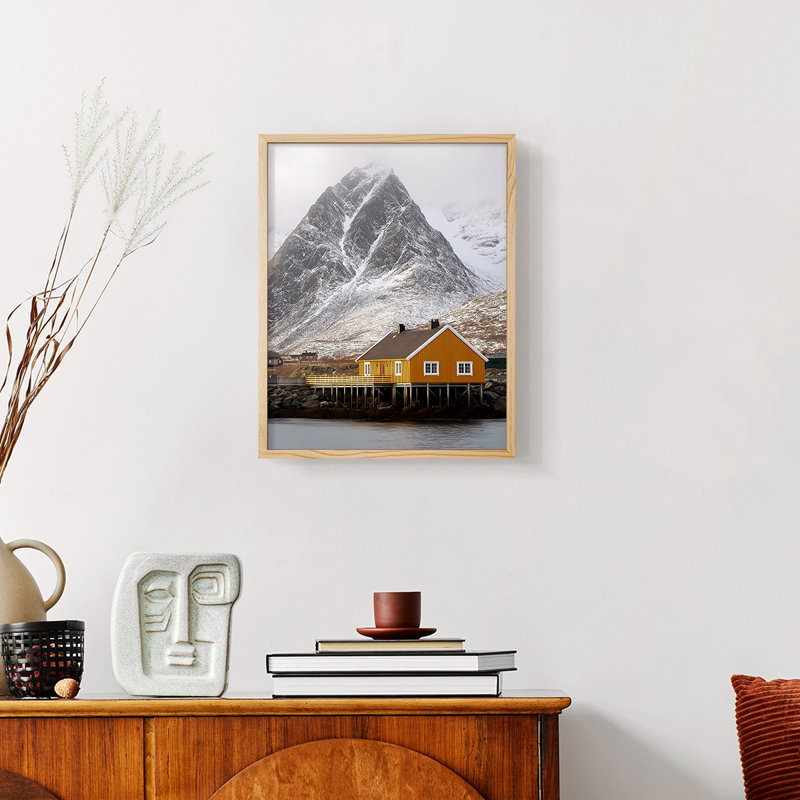 Paysages de la série XLV III - reproduction encadrée de qualité supérieure - prête à être accrochée - aucun clou requis, Noir