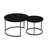 Set of 2 Round Nesting Coffee Tables, Rustic Brown Wood Grain Stacking Side End Tables with Matte Black Metal Frame, Industrial Nestable Accent Table for Living Room, Small Apartment & Condo-1548278806