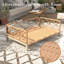 Lit pour chien, lits pour animaux imperméables avec housse amovible lavable, brun-2029506936