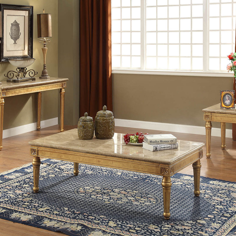 Elegant Rectangular Lift-top Coffee Table with Marble and Wood