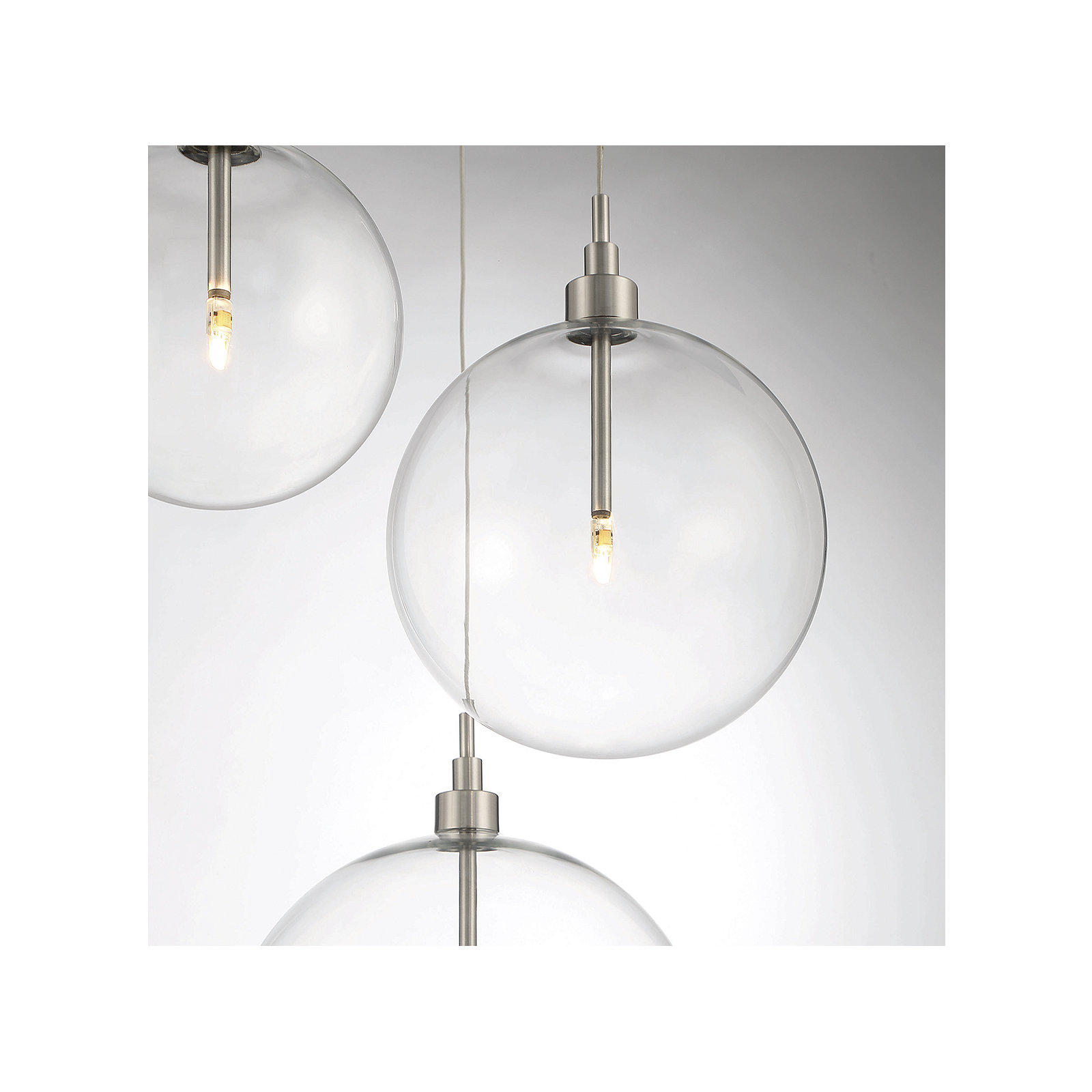 Jensi 5 - Light Dimmable Tiered Chandelier, Brushed Nickel