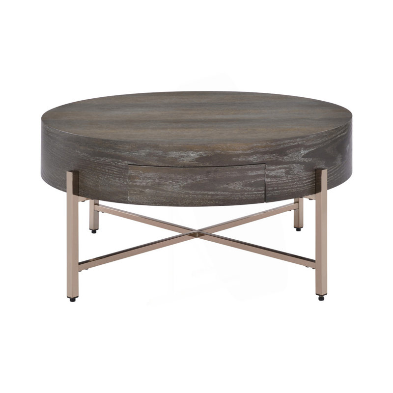 Table basse à tambour avec 1 tiroir