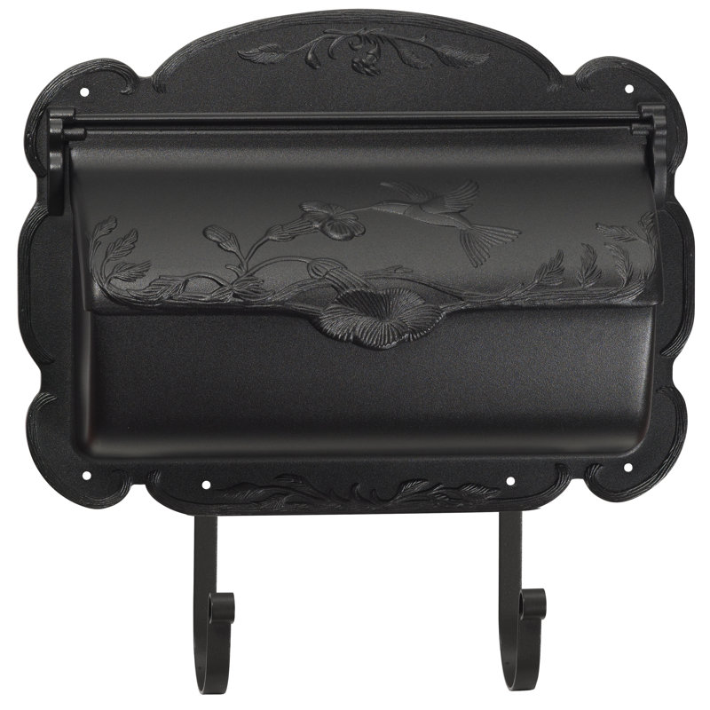 Boîte aux lettres murale en aluminium en fonte hummingbird, Noir