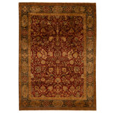 Hand Knotted Wool Oriental Area Rug in Red And Blue