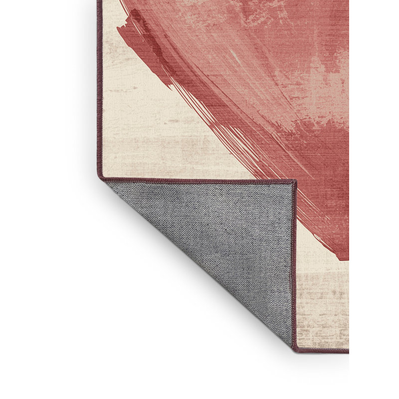 Tapis abstrait moderne et contemporain lavable à la machine Valentines Artesian, 5x7