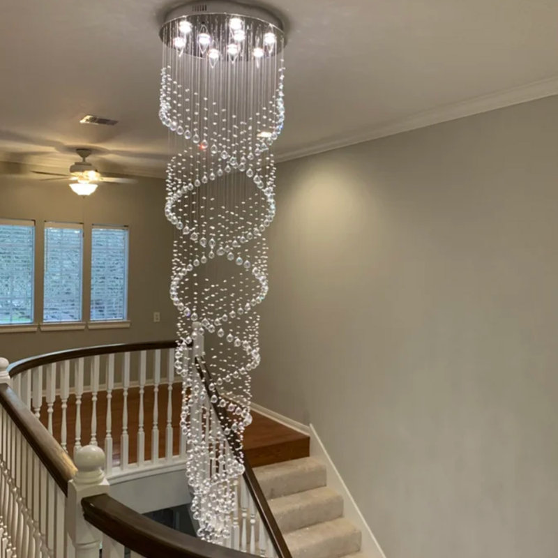 Extra-large 9-light K9 Crystal Raindrop Chandelier
