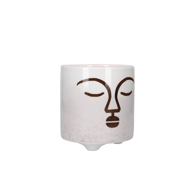 KitchenCraft Abstract Face Planter, Dolomite, White / Brown