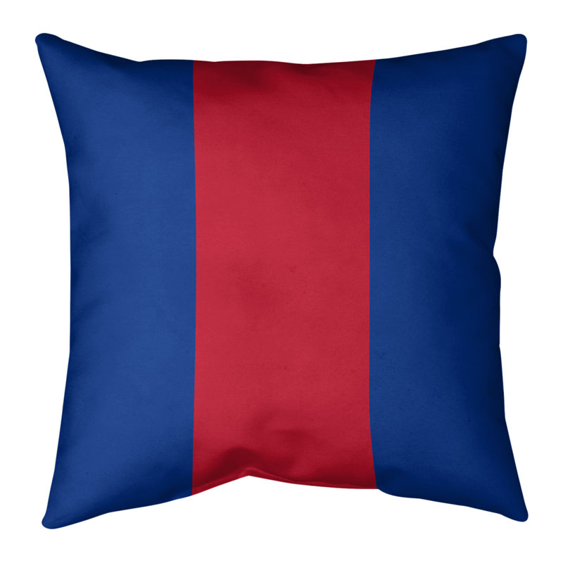 Coussin décoratif , Bleu / Rouge, 18 po x 18 po, Bourre en polyester