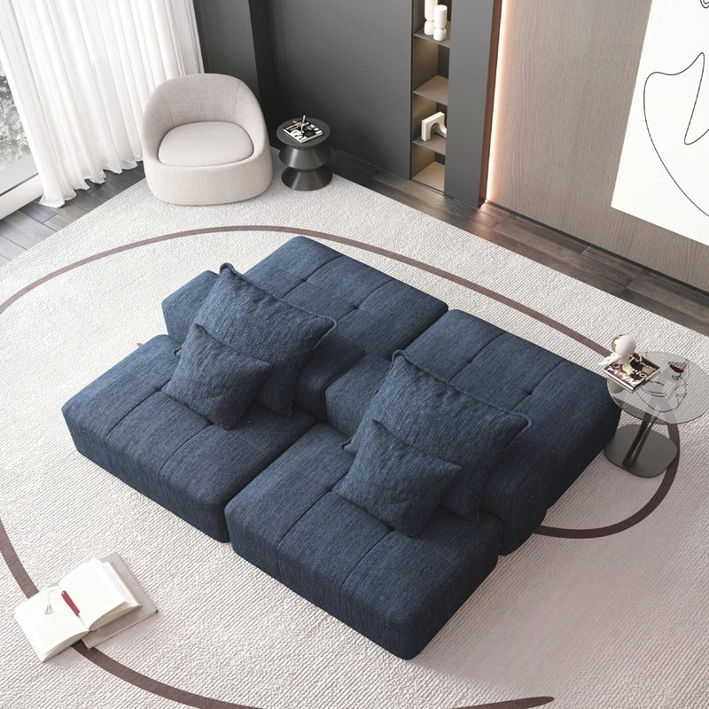Canapé modulaire surdimensionné Boneless, Bleu