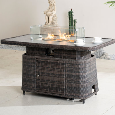Table de foyer d'extérieur réglable en aluminium au propane