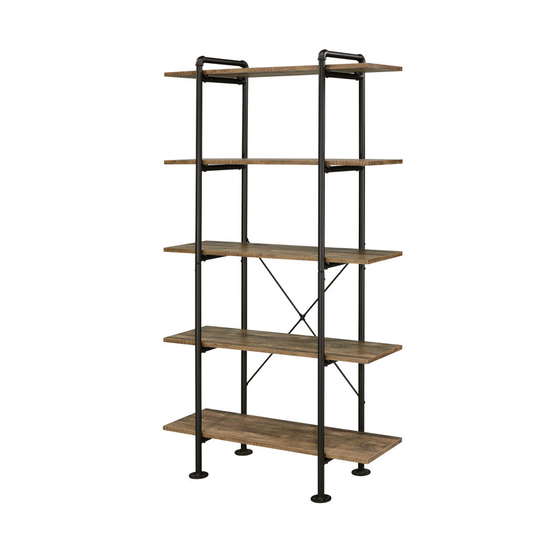 Bookcase in Rustic Oak & Black Finish