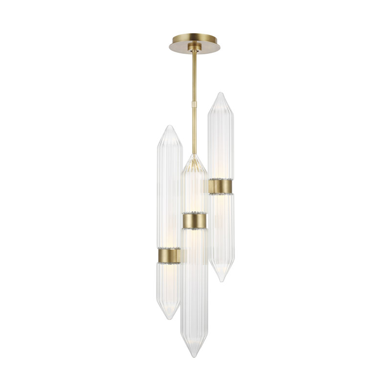 Langston 3 - Light LED Pendant, Plated Brass