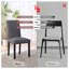 Ensemble de 2 chaises de salle à manger rembourrées épaisses en tissu de lin moderne-554417787