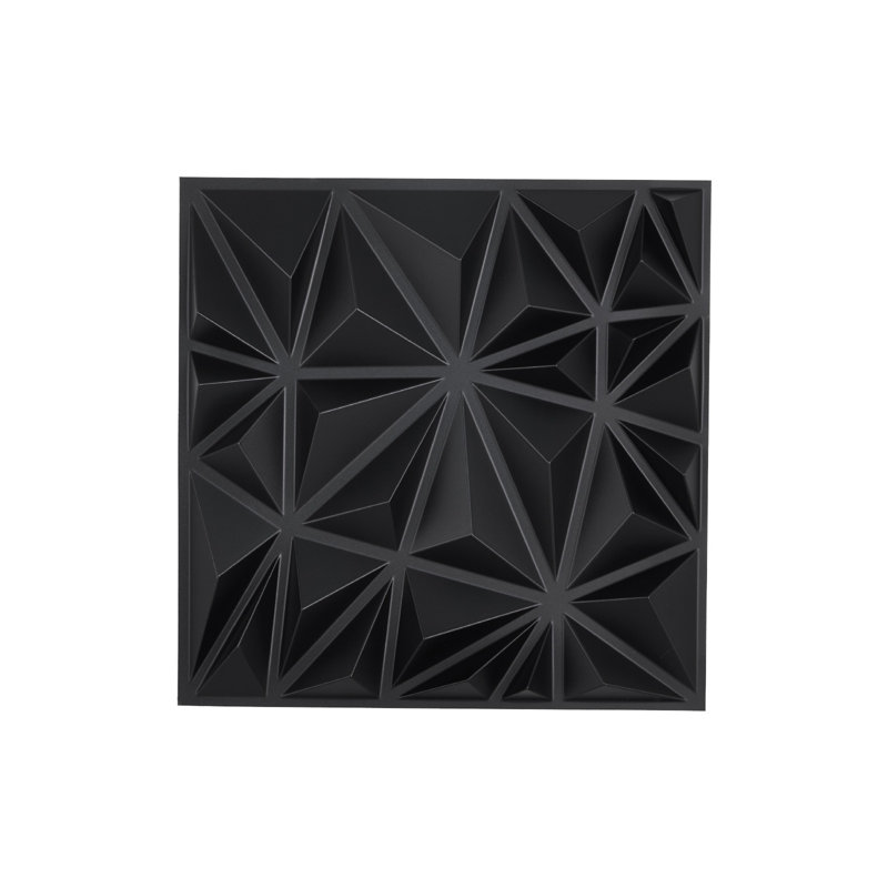 Paquet de 33 panneaux muraux 3D noir mat | Carreaux en PVC à motif de losanges pour murs décoratifs modernes