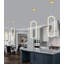 Lustre à DEL à intensité variable pour îlot de cuisine doré-130153269