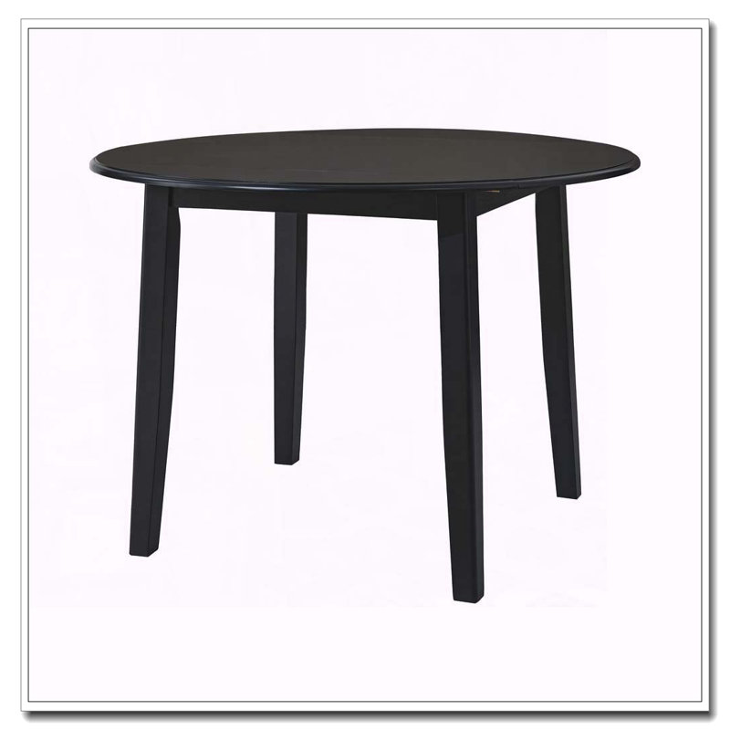 Table de salle à manger extensible ronde pliante en bois, Black